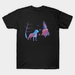 Rottweiler Winter Art With Snowflakes T-Shirt